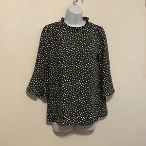 womens collared polka dot top size small dress top